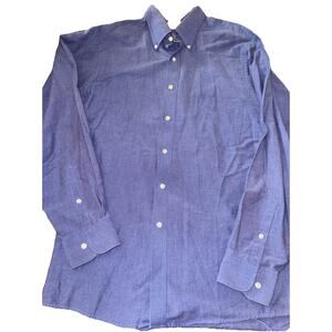 Preowned Mens Van Heusen Blue Oxford Button Down Shirt 16 1/2. 34/35